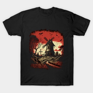 Gothic Windmill Countryside T-Shirt